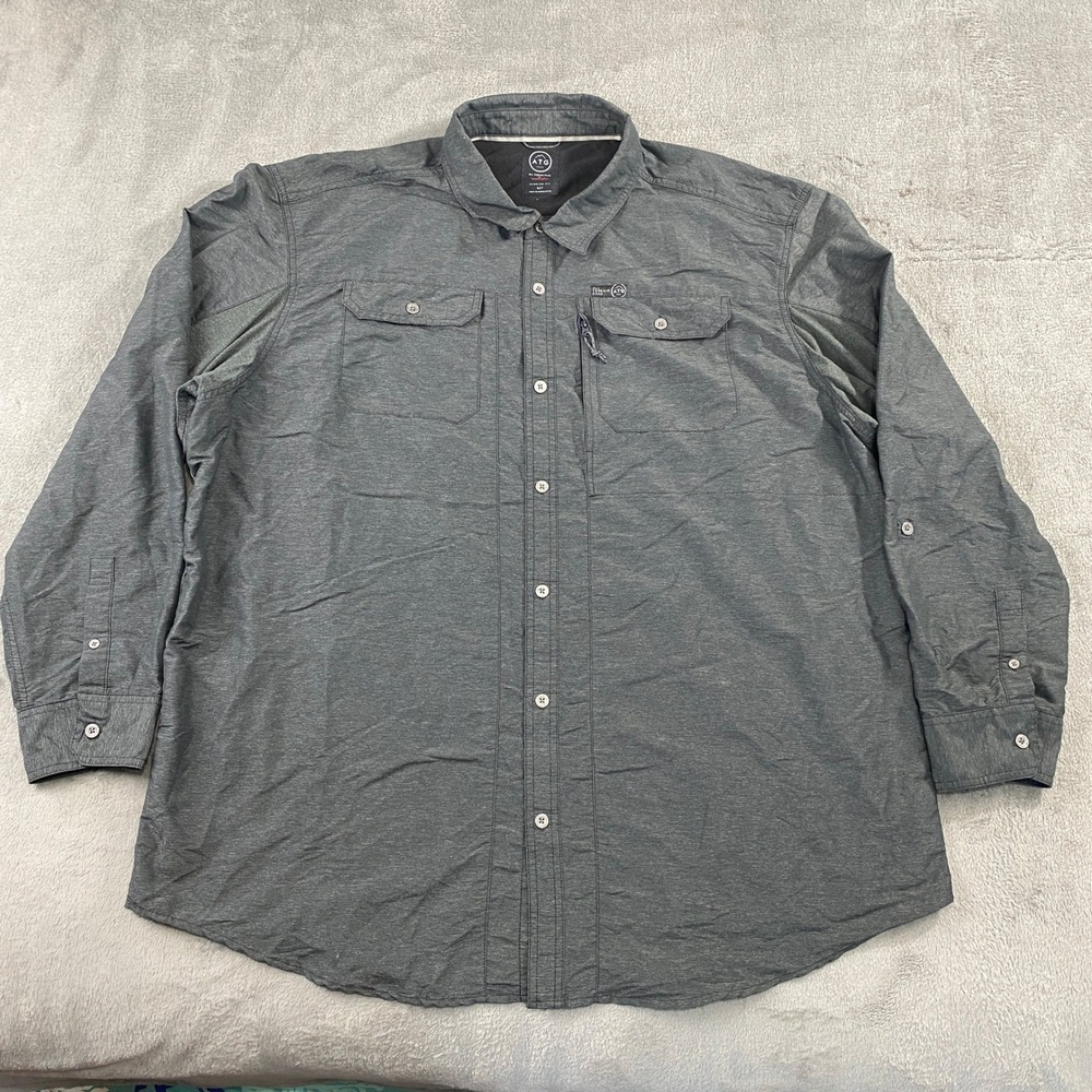 Wrangler ATG Shirt Mens 3XT Gray All Terrain Gear Long Sleeve Tactical Hiking